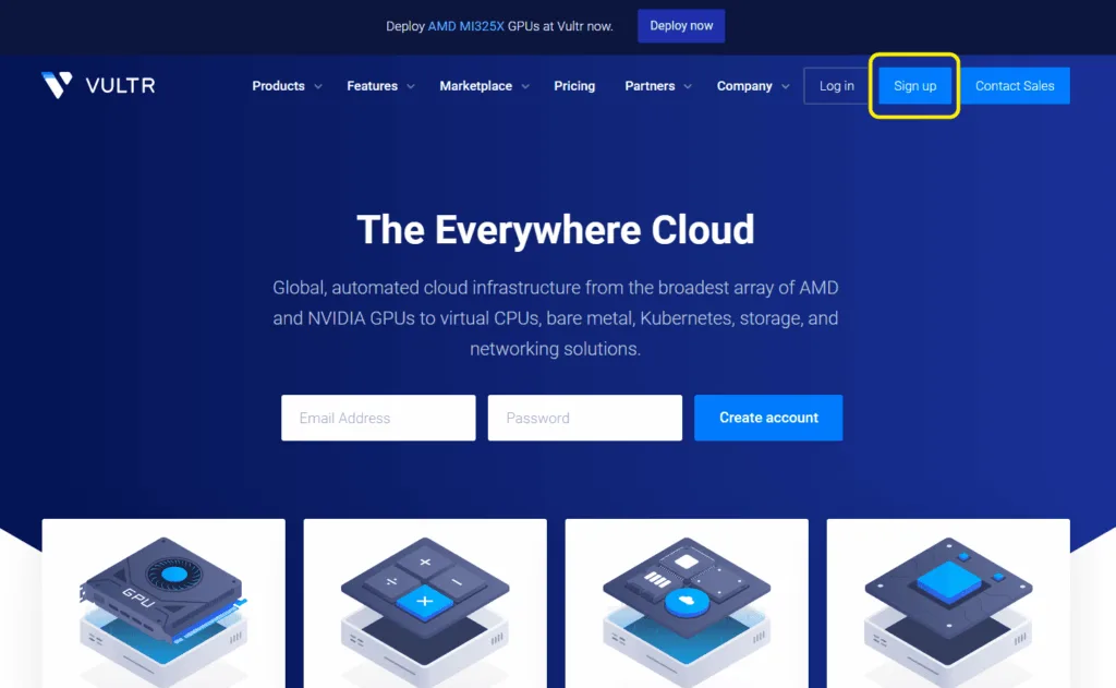 vultr first page