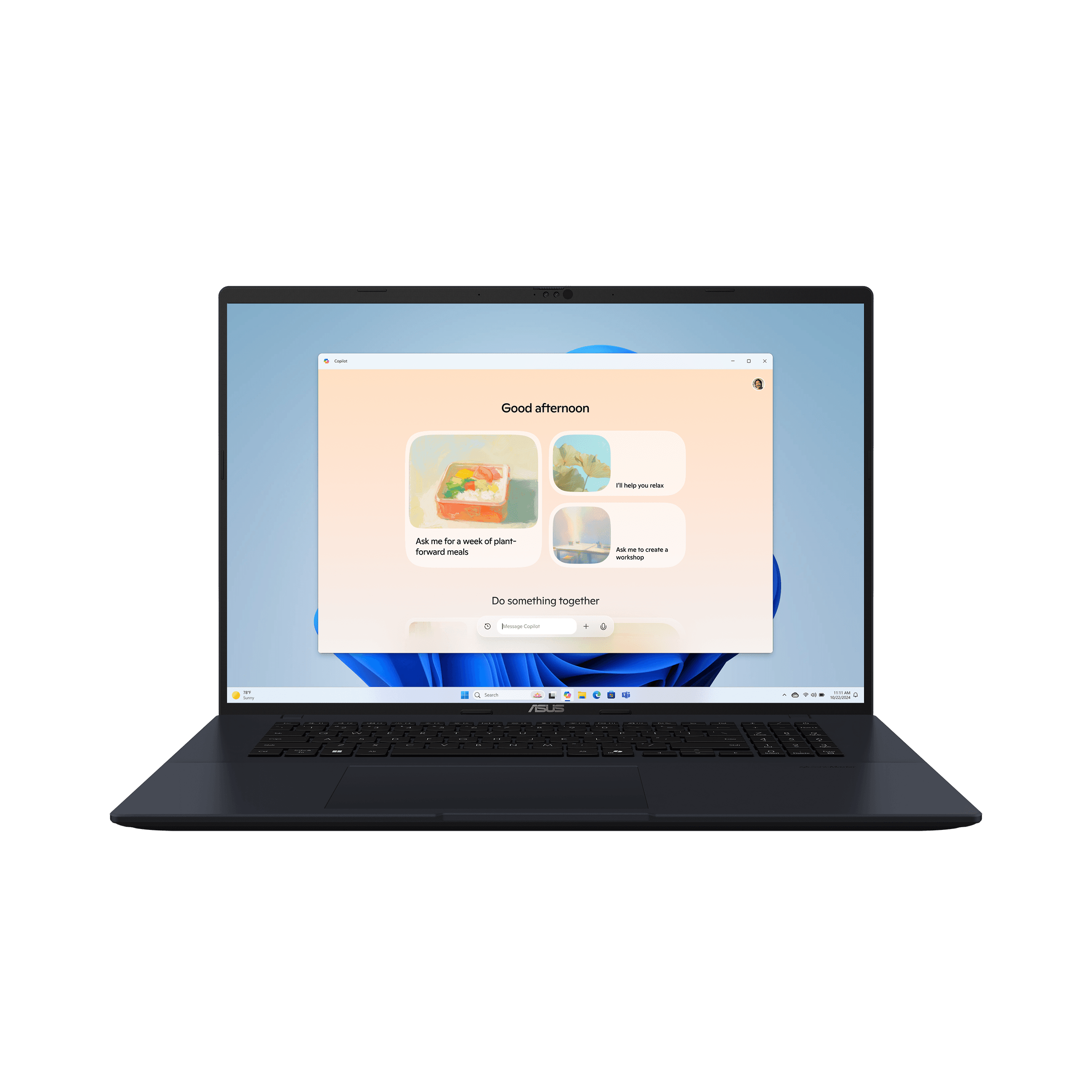 ASUS 비보북 18 M1807HA-S8047 정면에서 본 모습